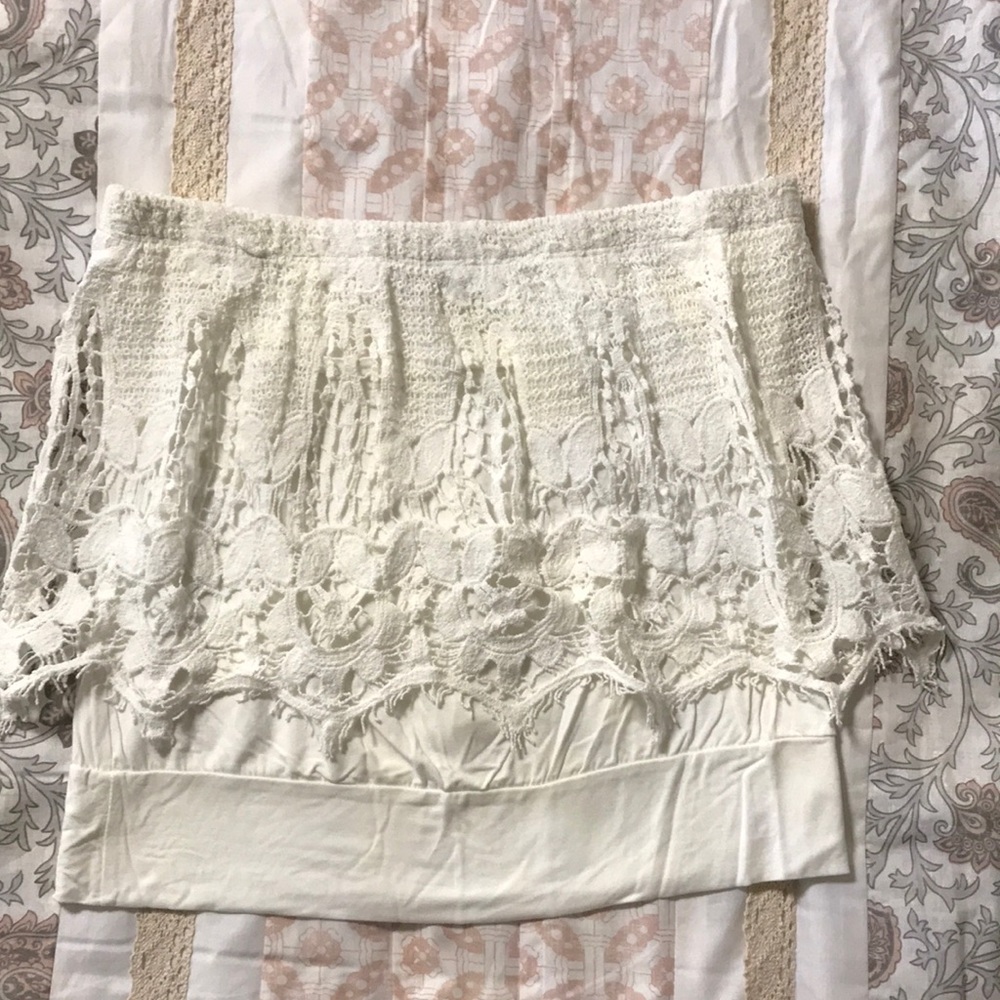 Venus white Lace Bandeau Top